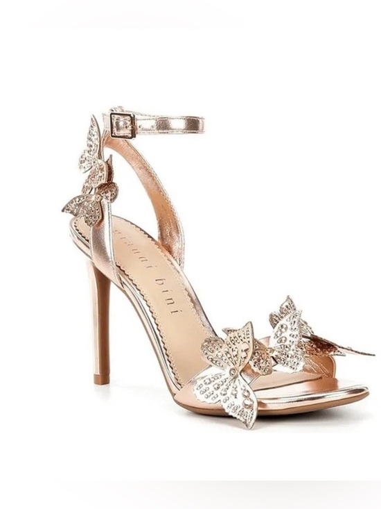 Gianni Bini Shoes - Rose Gold Butterfly Embellished High Heel Sandals